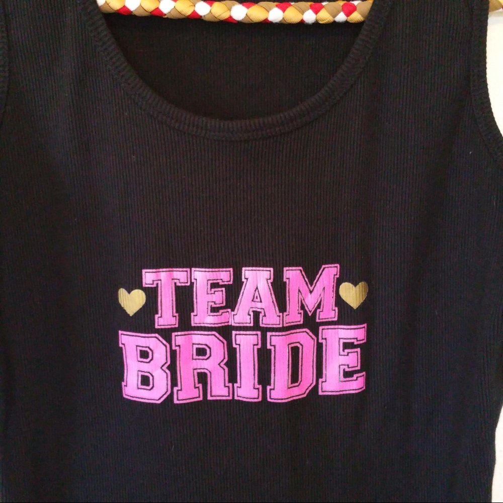 TEAM BRIDE Black Ribbed Tank Top - Picture 3 of 4
